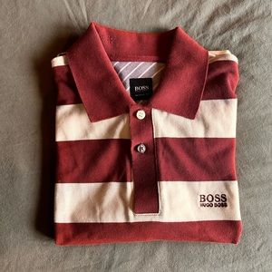 Hugo Boss Men stripe short sleeve polo, regular fit, size S